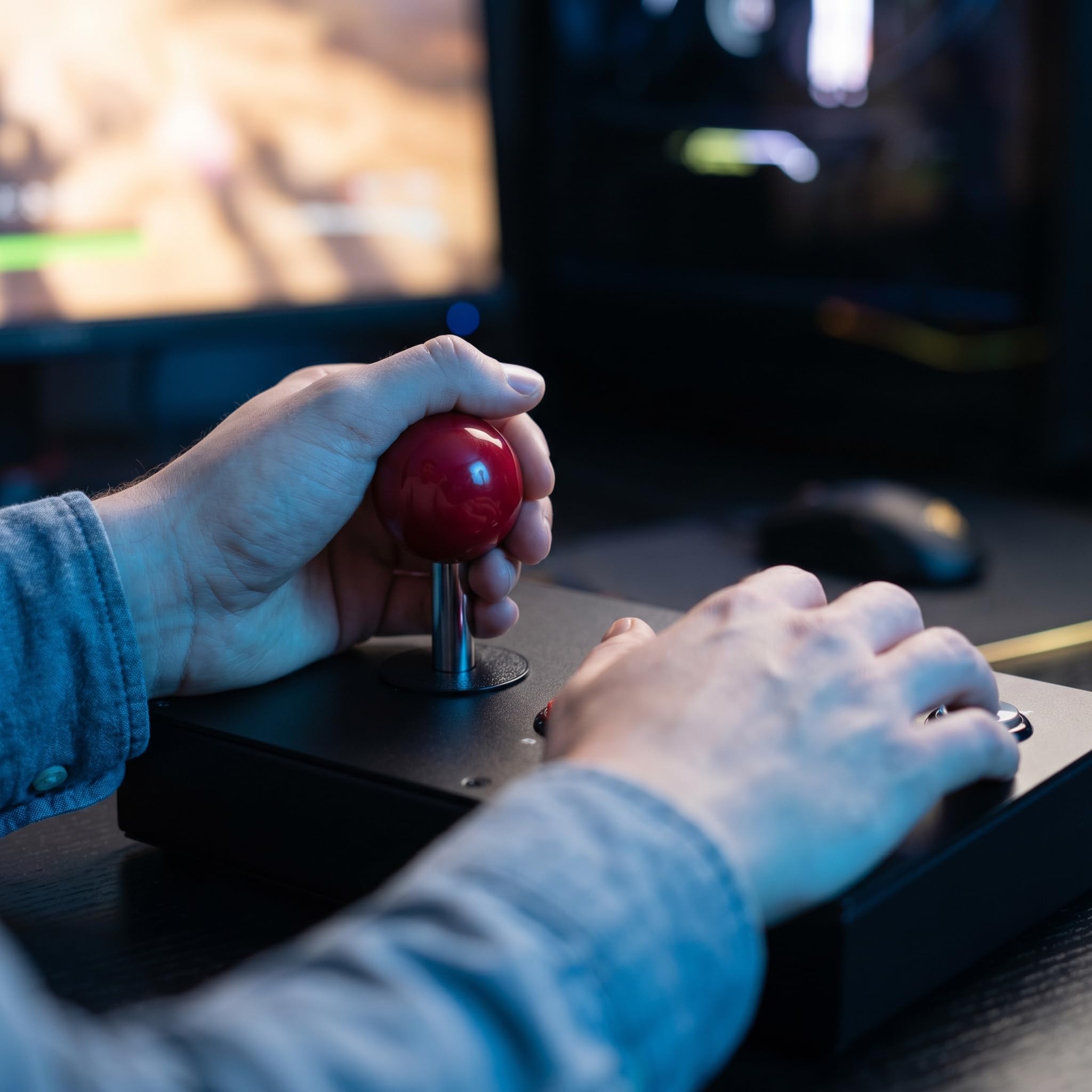 SANWA JLX2-TP-8YT Joystick Arcade Sfera Rossa 5 Pin