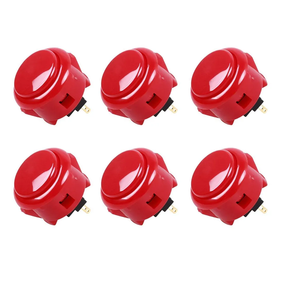 Sanwa OBSF-30 Pulsanti Arcade 30mm 6pz Rosso