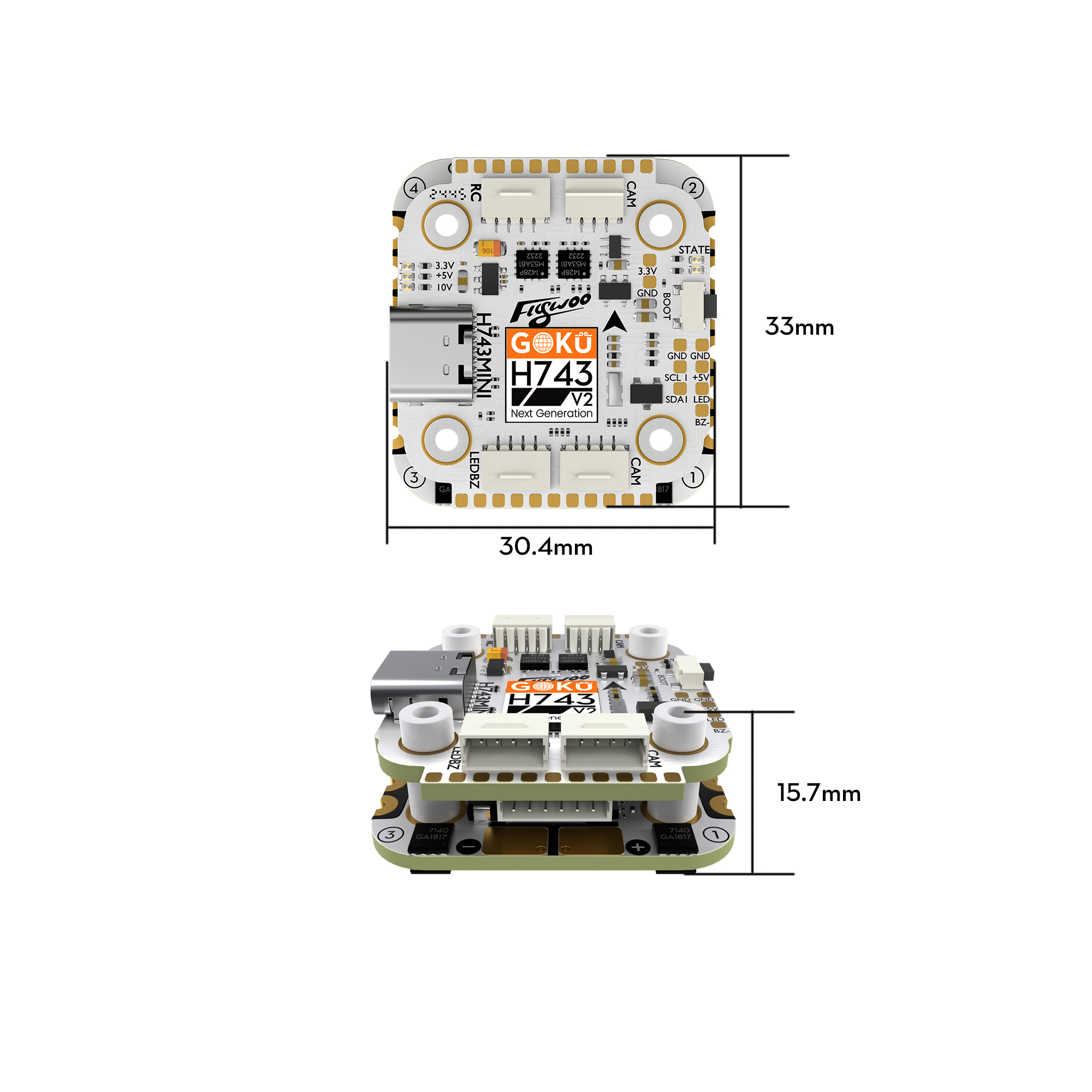 Flywoo GOKU H743 PRO Mini Stack 45A 20x20 O4 Pro