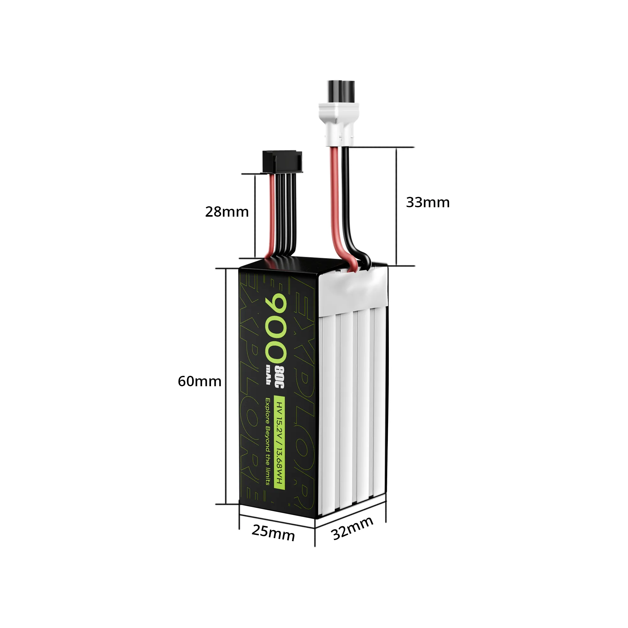 Flywoo Explorer 900mAh HV 4S 80C Batteria XT30UP 2pz