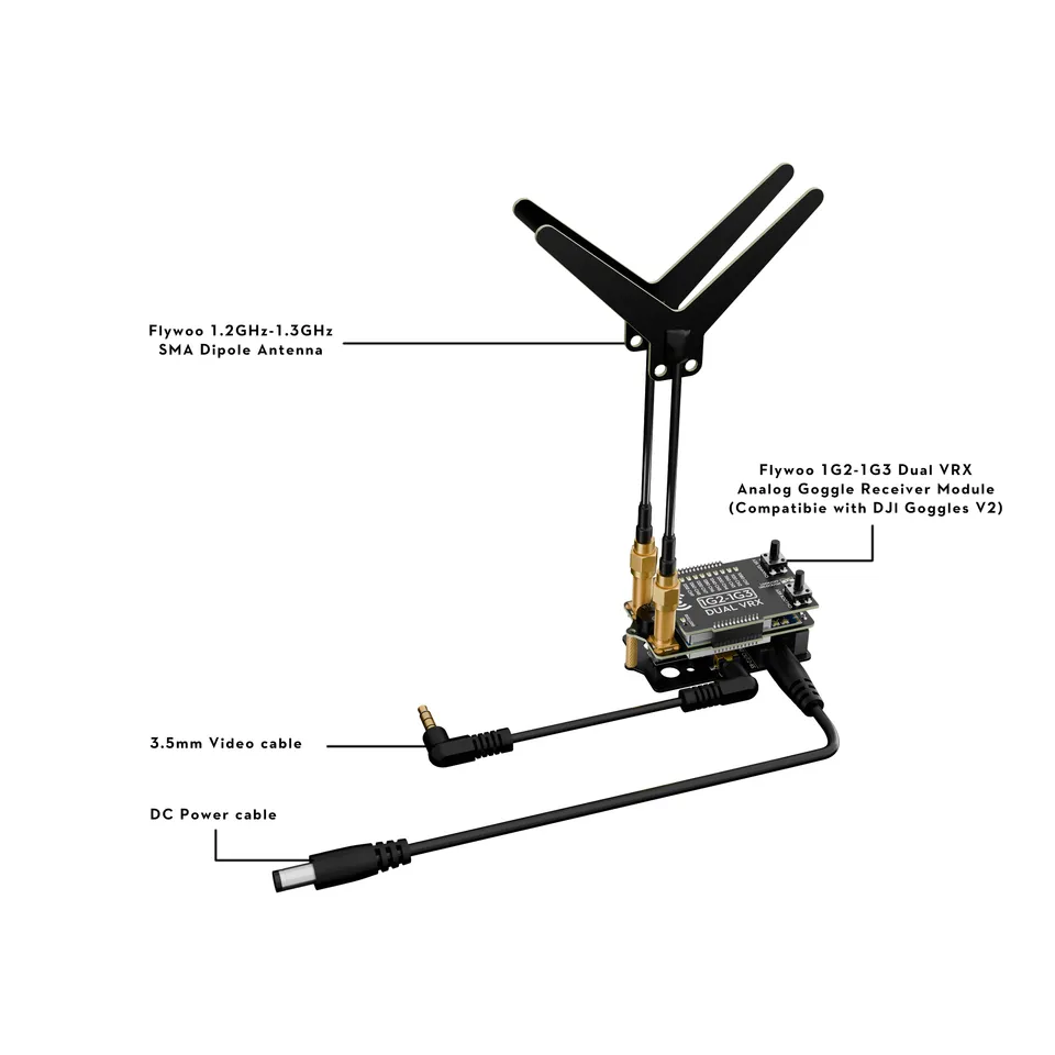 Flywoo 1G2-1G3 Dual VRX Modulo Ricevitore V2 DJI V2
