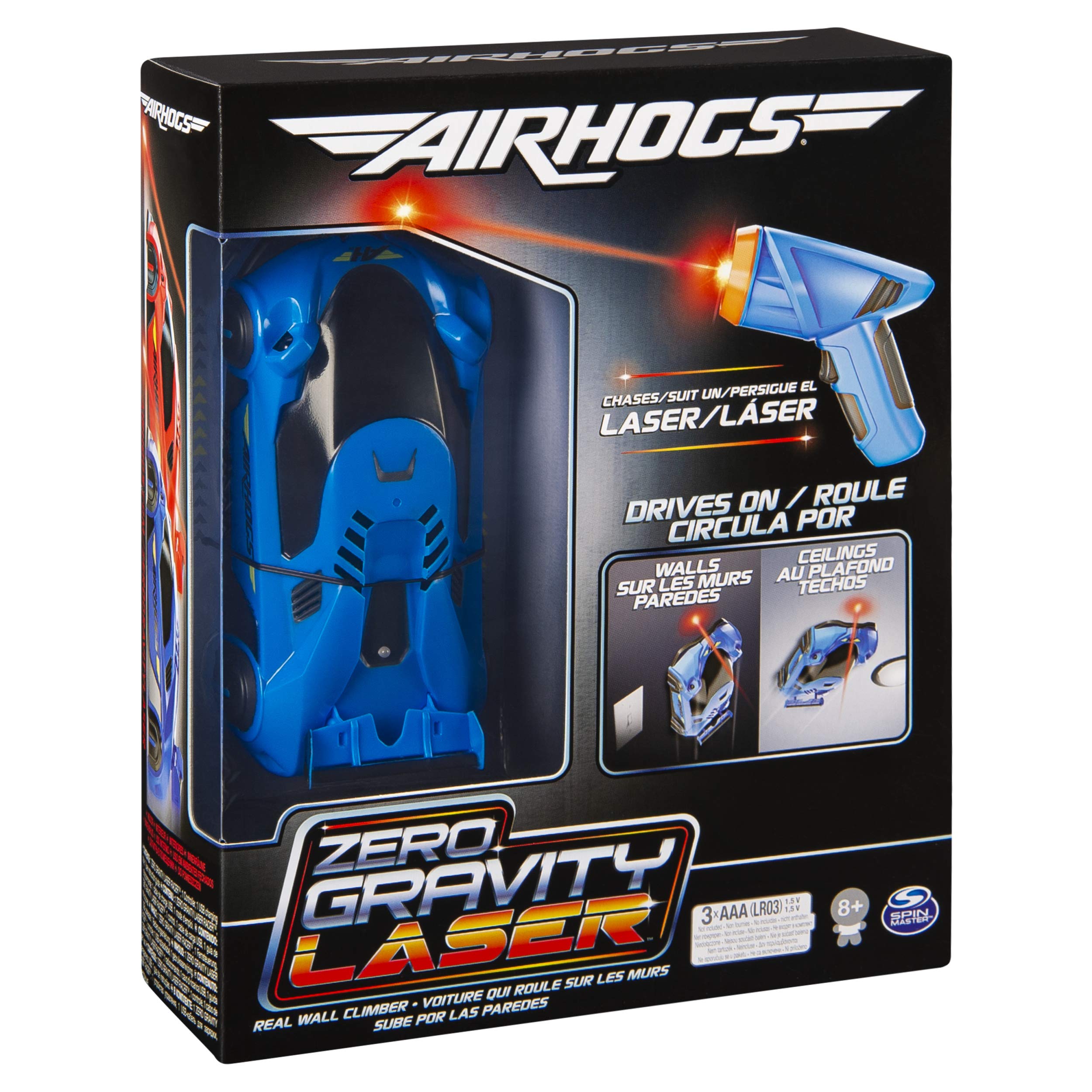 Air Hogs Zero Gravity Laser Auto RC Blu Guida Laser