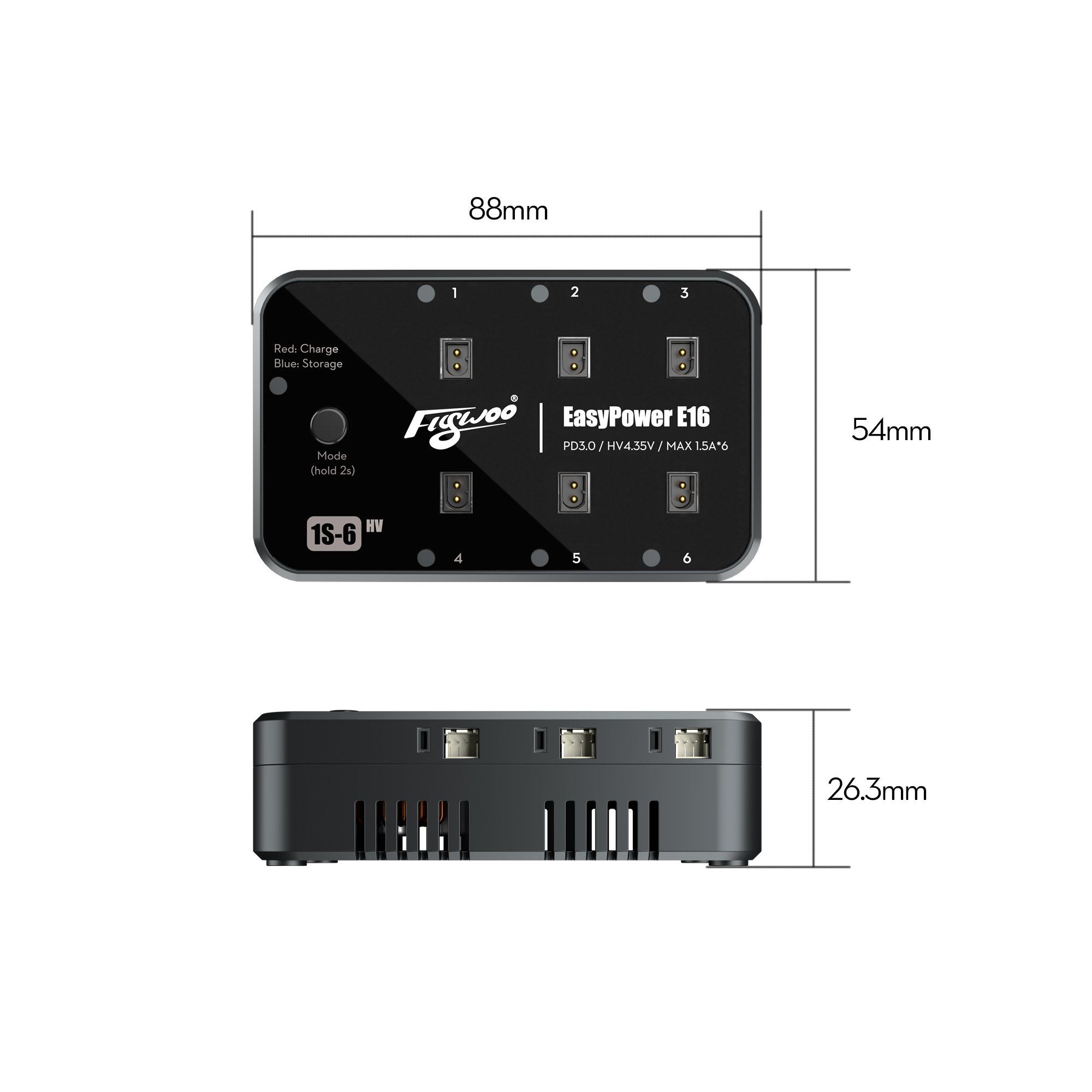 Flywoo EasyPower E16 E24 caricabatterie 1S 2S LiHV PD 1,5A
