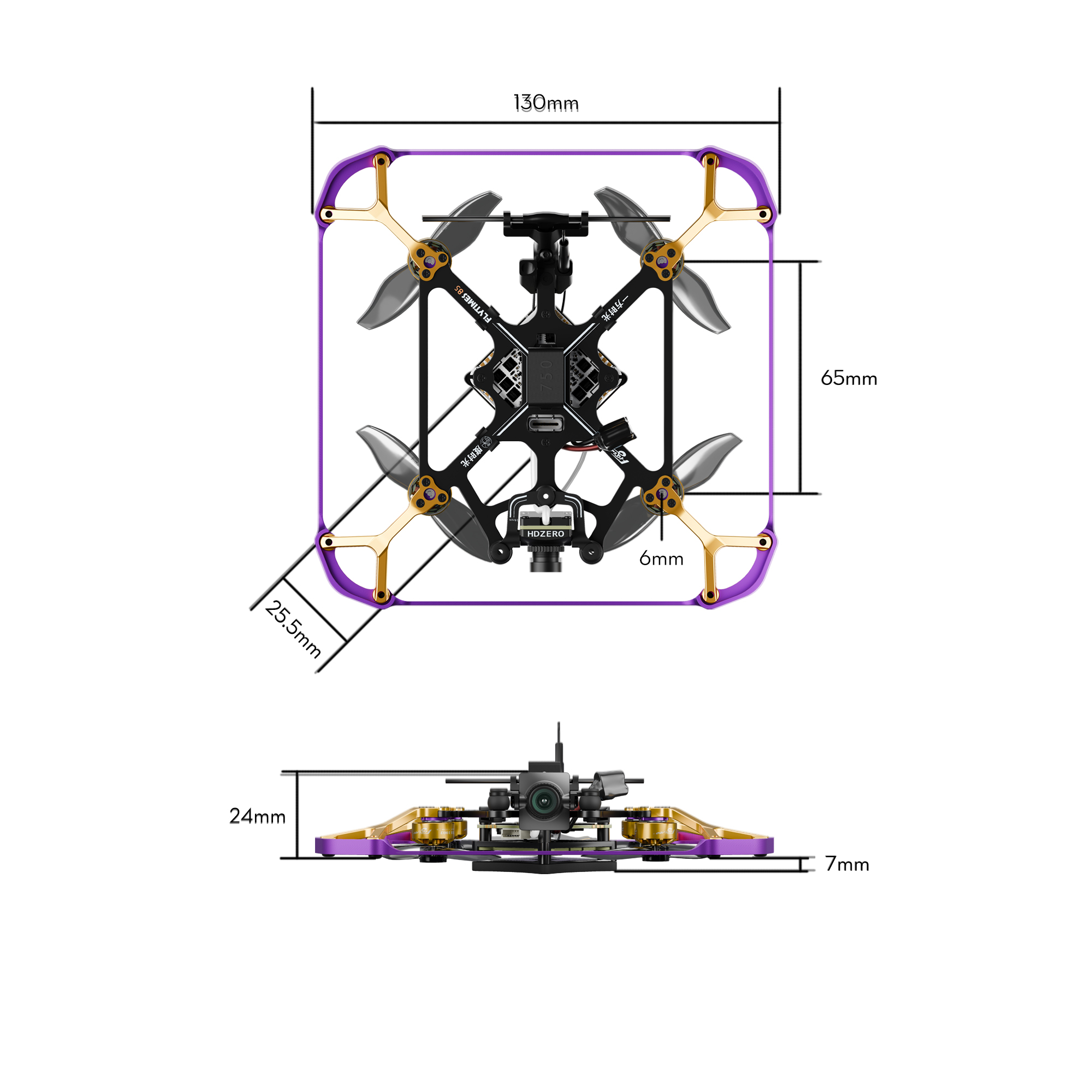FlyWoo Flytimes 85 micro drone HDZero 2S riprese indoor