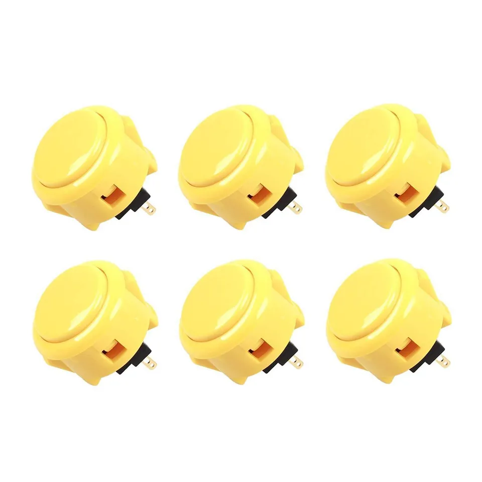 Sanwa OBS OBSF-30 Pulsante Arcade 30mm Giallo 6 pezzi snap-in