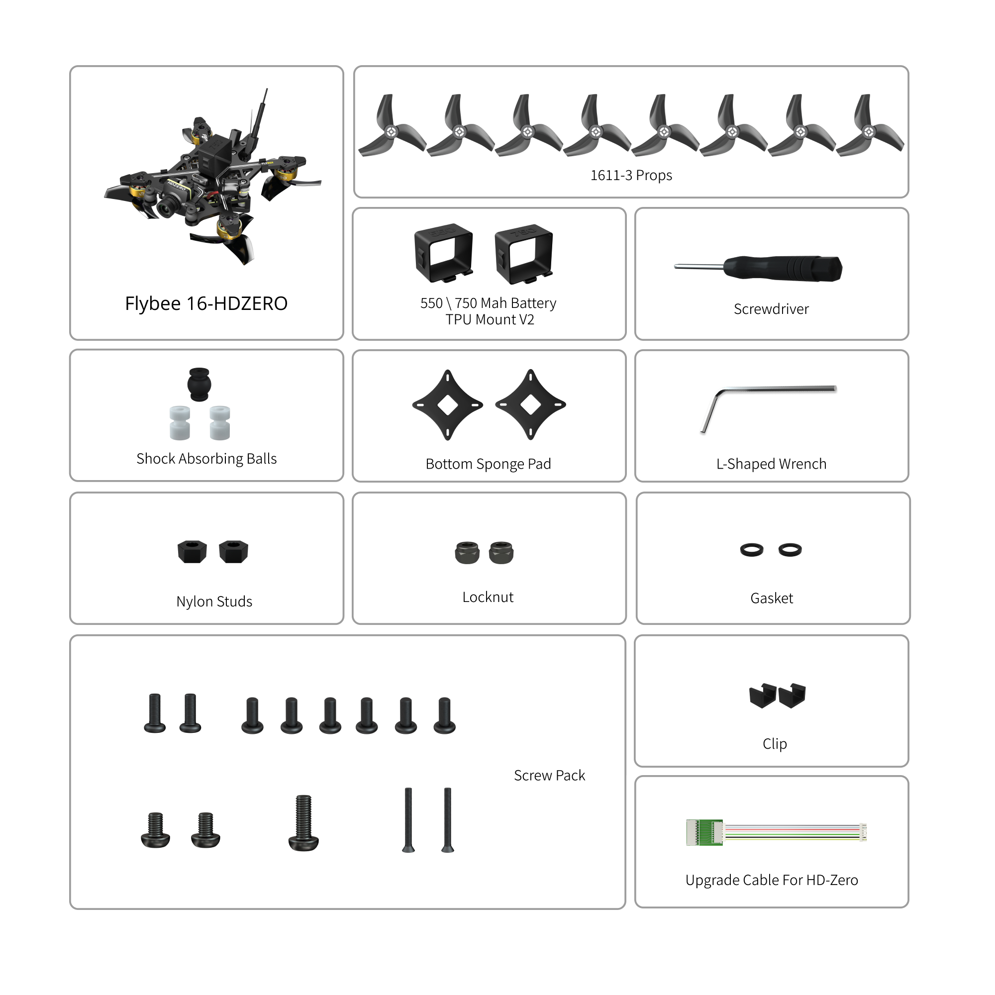 FlyWoo Flybee 16 HDZero 2S Micro Drone FPV ELRS 45.7g