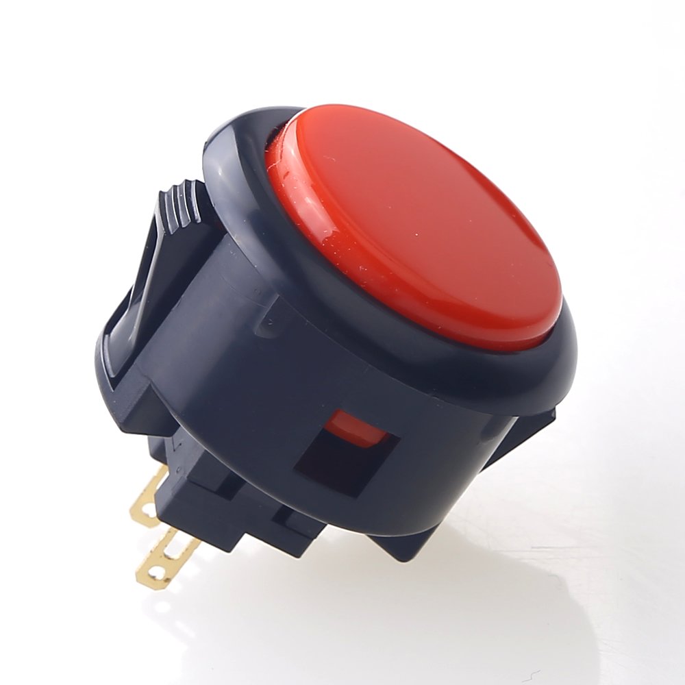 Sanwa OBSF-30 Pulsante Arcade 30mm 6 Pezzi Nero Rosso snap-in