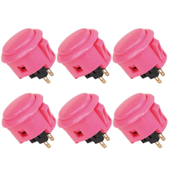 Sanwa OBSF-30 pulsanti arcade 30mm rosa 6 pezzi
