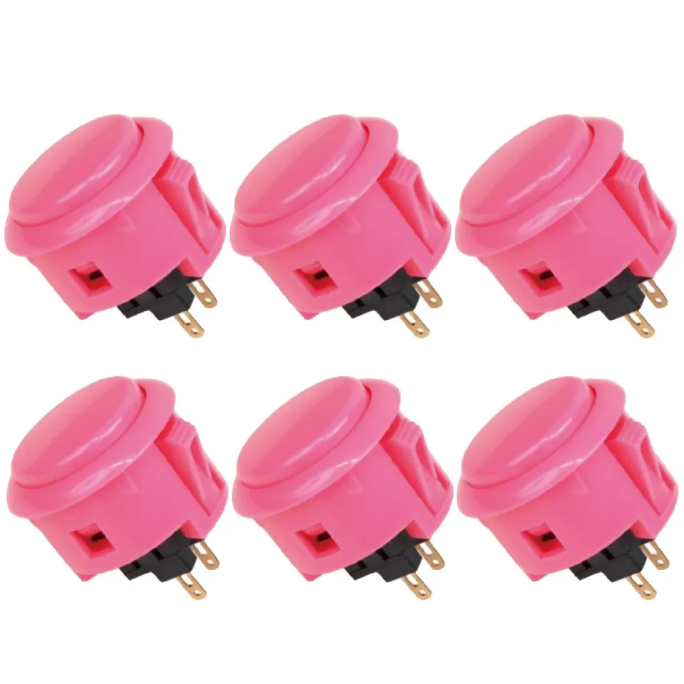Sanwa OBSF-30 pulsanti arcade 30mm rosa 6 pezzi