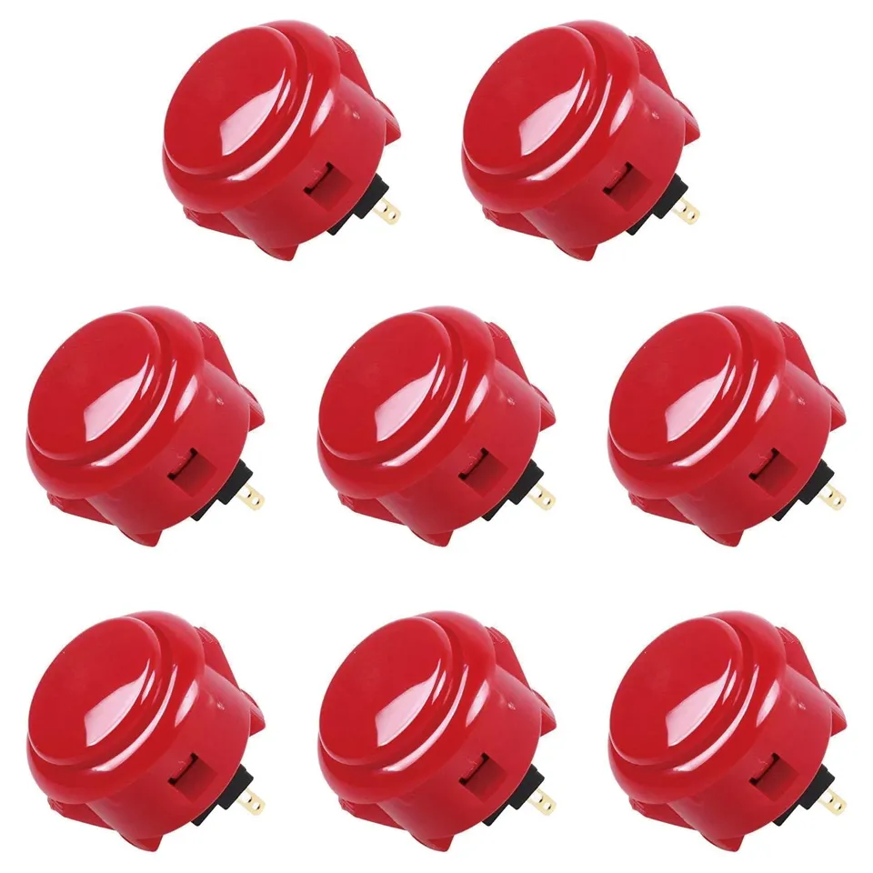 Sanwa OBSF-30 Pulsanti Arcade 30mm 8pz Rosso
