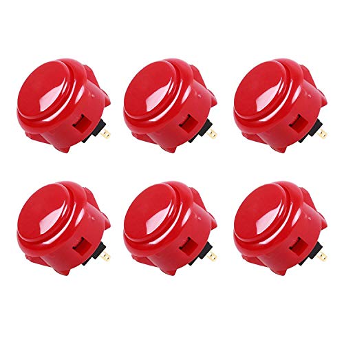 Sanwa OBSF-30 Pulsanti Arcade 30mm 6pz Rosso