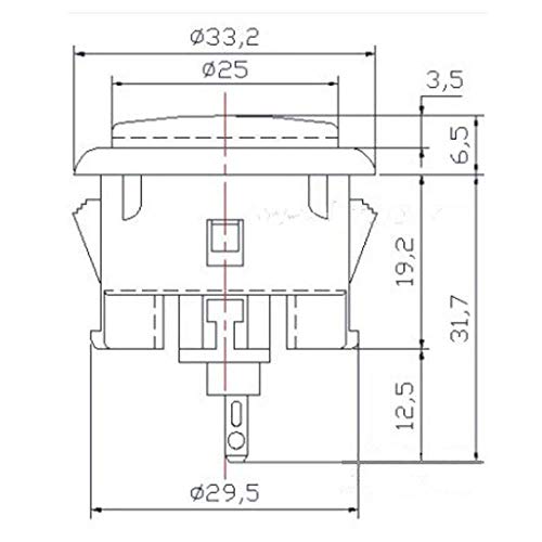 Sanwa OBSF-30 Pulsanti Arcade 30mm 6pz Rosso