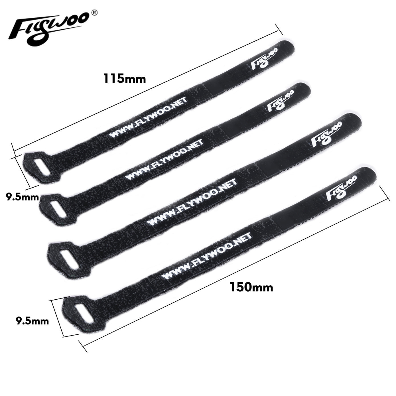 Flywoo Cinghia Batteria 9mm Silicone 9x110 9x150 4 Pezzi