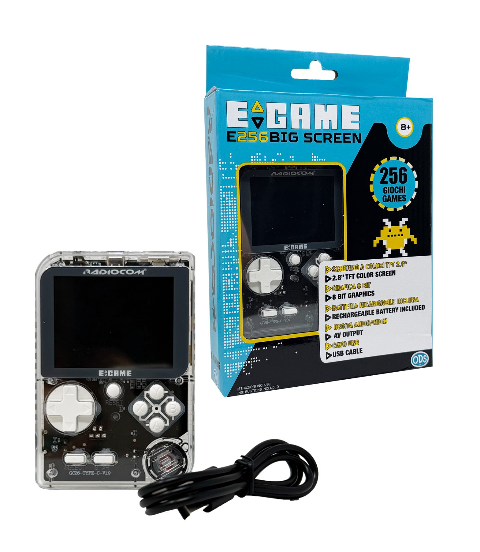 Radiocom Egame E256 Big Screen console portatile 256 giochi