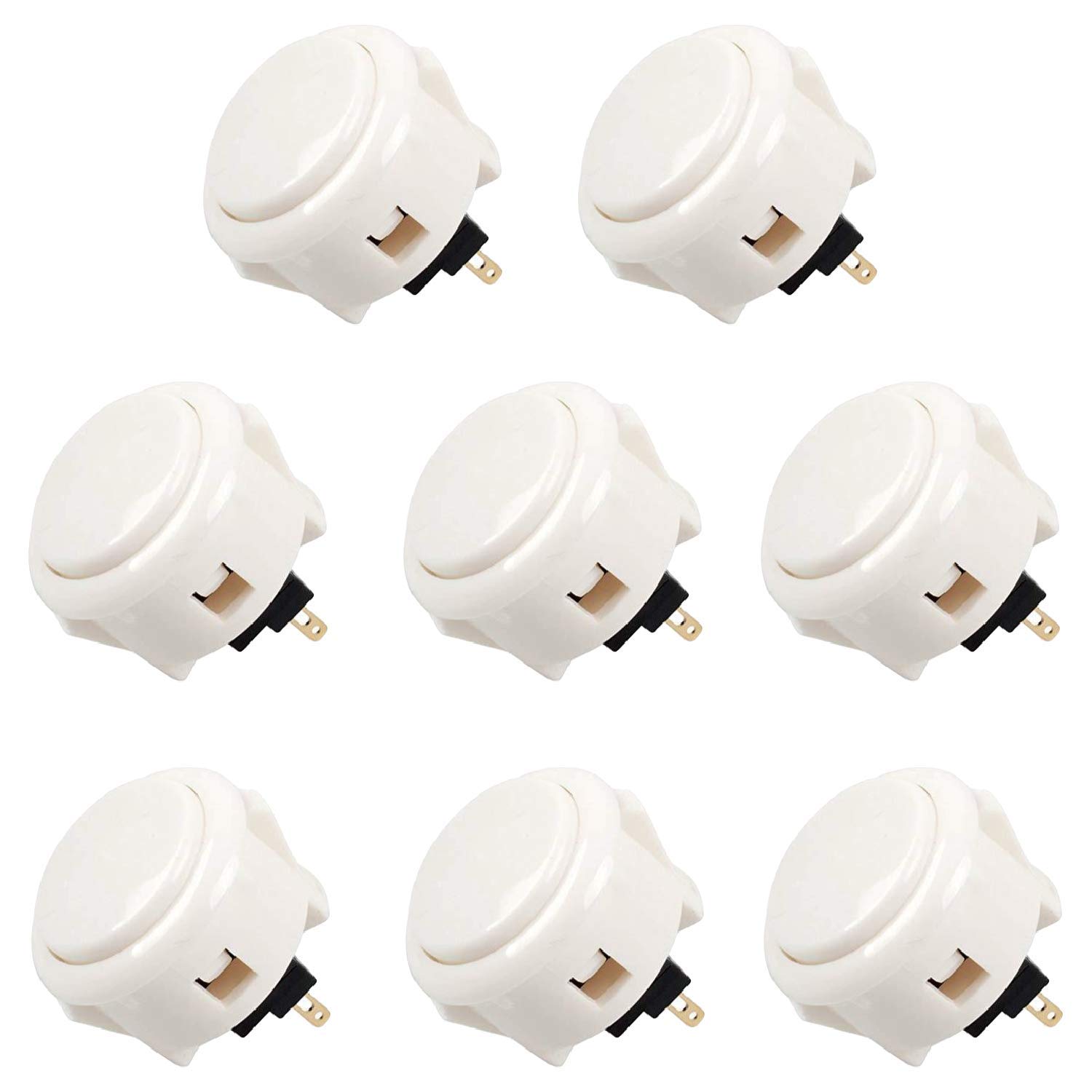 Sanwa OBSF-30 Pulsante Arcade 30mm 8 Pezzi Bianco snap-in