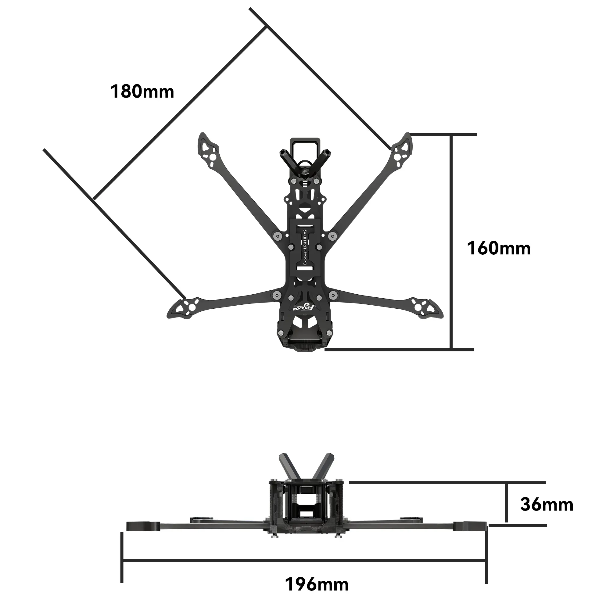 FlyWoo Explorer LR 4 V2 Frame Telaio FPV 4 Pollici O4