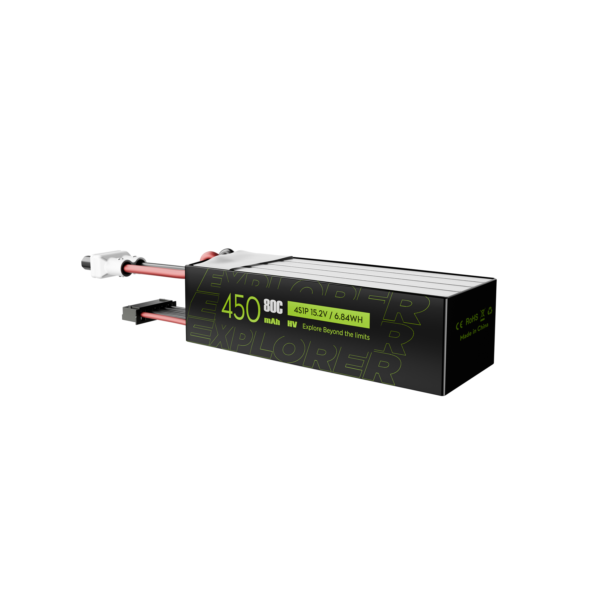 FlyWoo Explorer 450mAh LiHV 4S 80C batteria XT30UP 2 pezzi