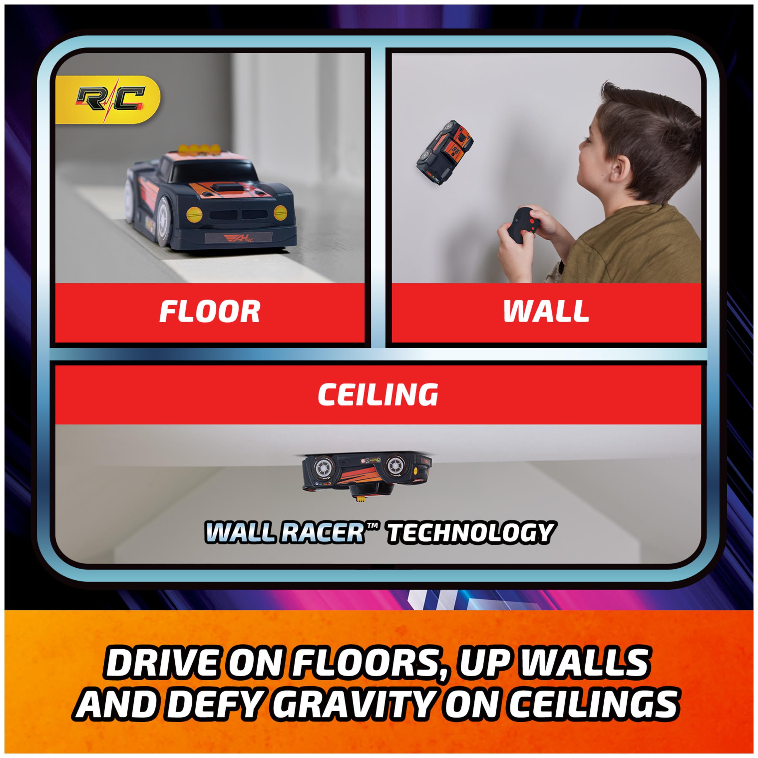 Air Hogs Zero Gravity Wall Climber Auto RC Nera USB-C