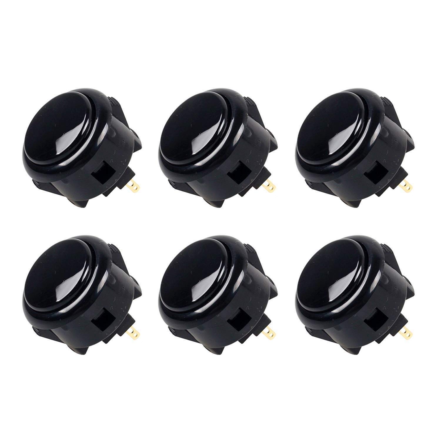 Sanwa OBSF-30 Pulsanti Arcade 30mm Nero 6 Pezzi