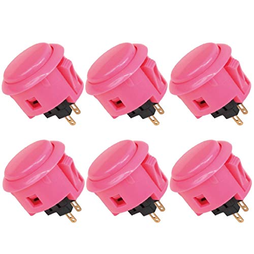 Sanwa OBS OBSF-30 Pulsante Arcade 30mm Rosa 8 pezzi snap-in