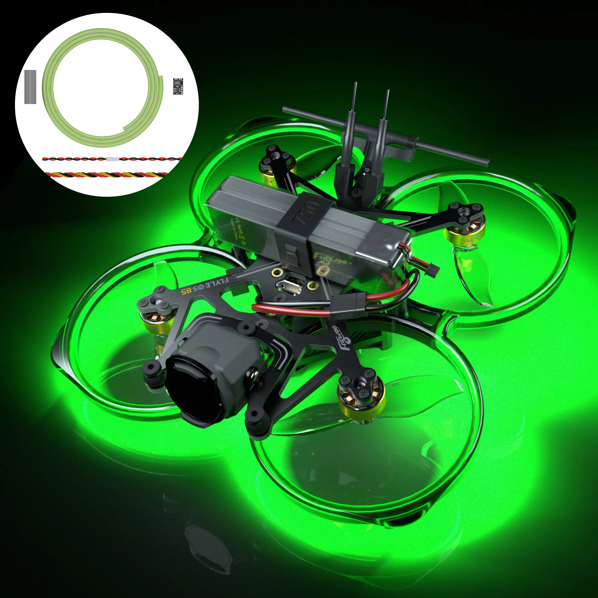 Flywoo LED Flessibile + BEC 3,3V Striscia 2,7 mm 1 m