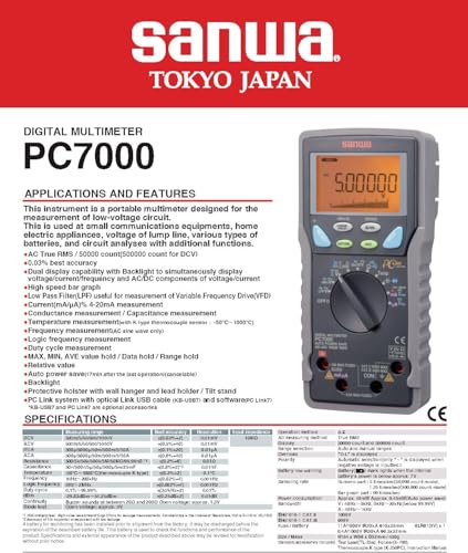 Sanwa PC7000 Multimetro Digitale 50000 conteggi doppio display