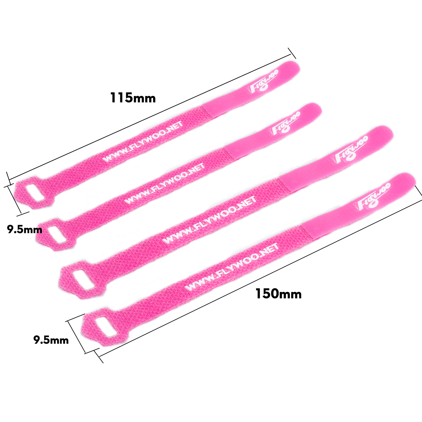 Flywoo Cinghia Batteria 9mm Silicone 9x110 9x150 4 Pezzi