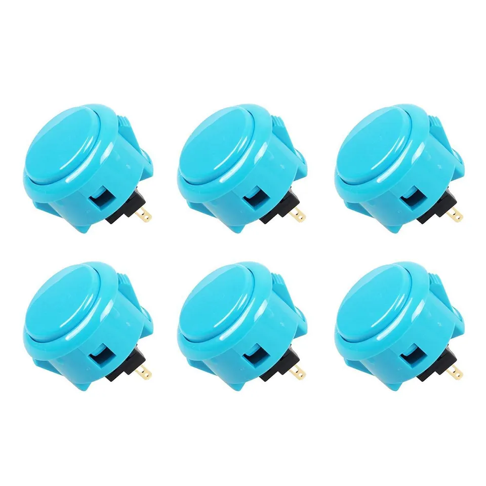 Sanwa OBS OBSF-30 Pulsante Arcade 30mm Blu 6 pezzi snap-in