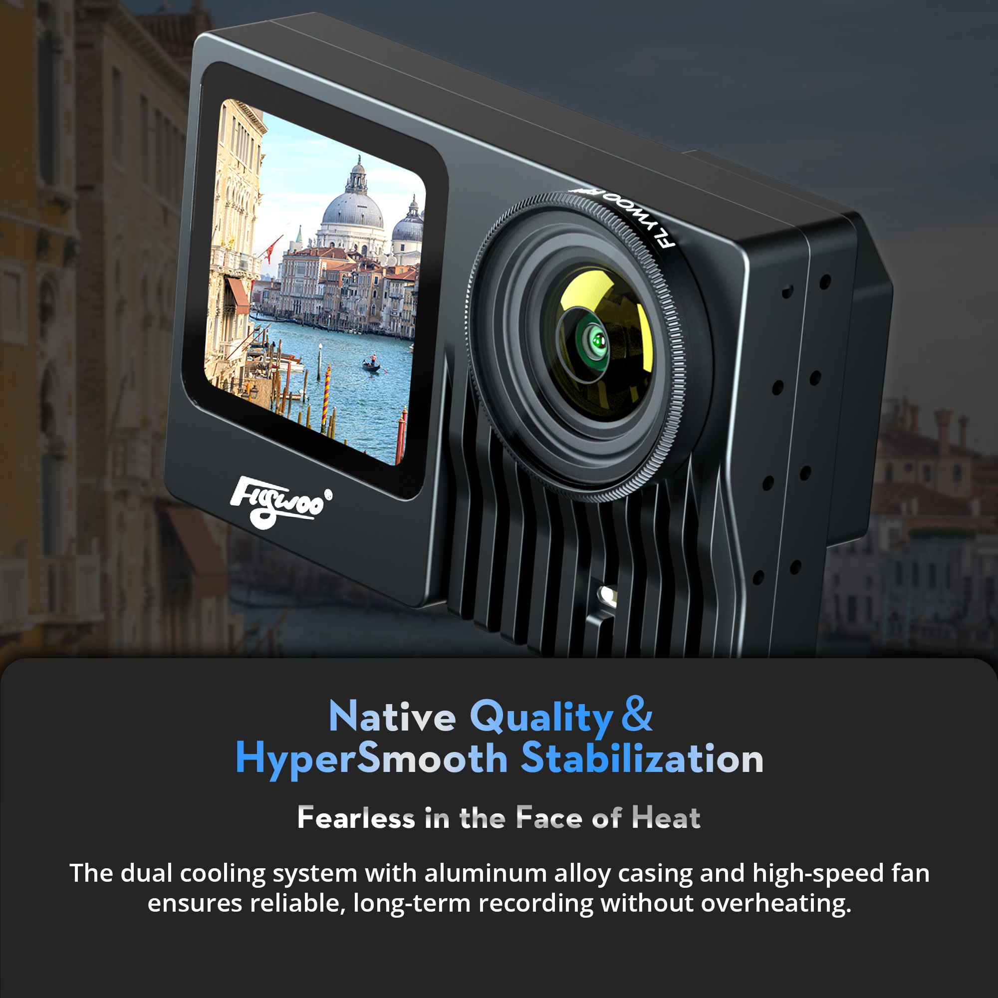 FlyWoo Naked GoPro V2 Pro Action Camera 5.3K alluminio