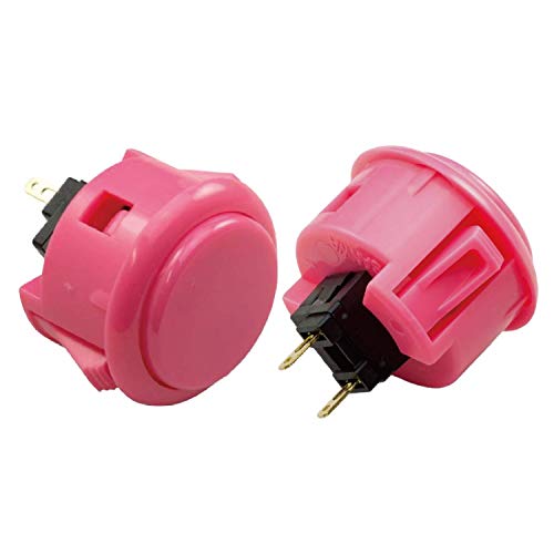 Sanwa OBS OBSF-30 Pulsante Arcade 30mm Rosa 8 pezzi snap-in