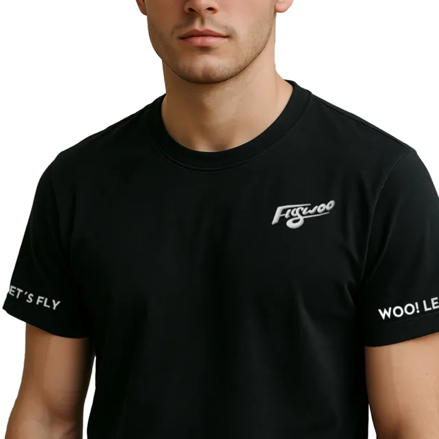 Flywoo T-Shirt 7th Anniversary Nera Cotone ricamata