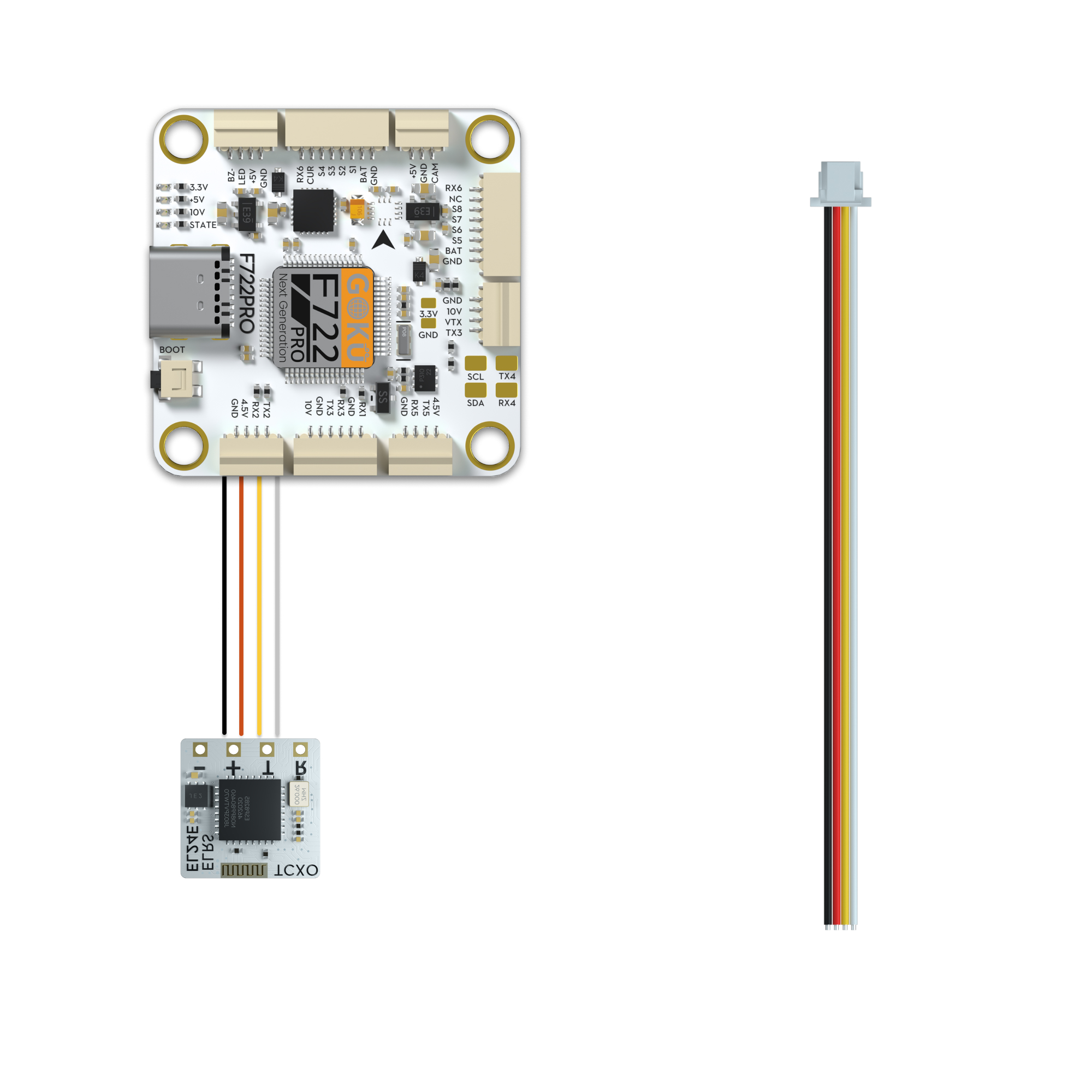 FlyWoo JST SH 1.0 4Pin Cavo FC Buzzer Ricevente 70mm 2Pz