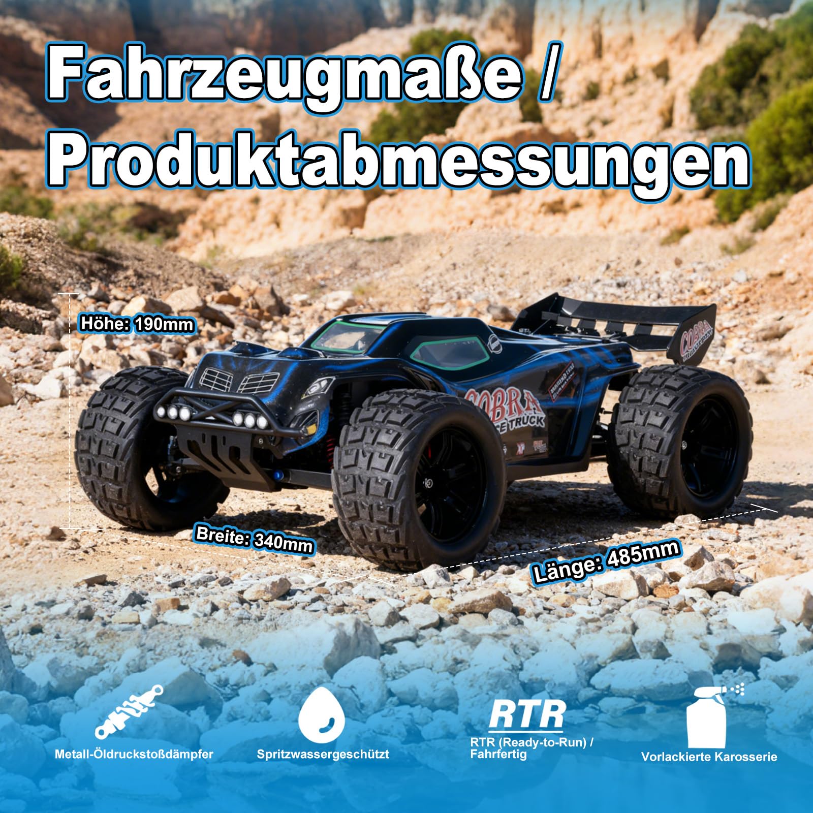 VRX auto RC 1/8 4WD brushless RTR LiPo 3S 50 km/h