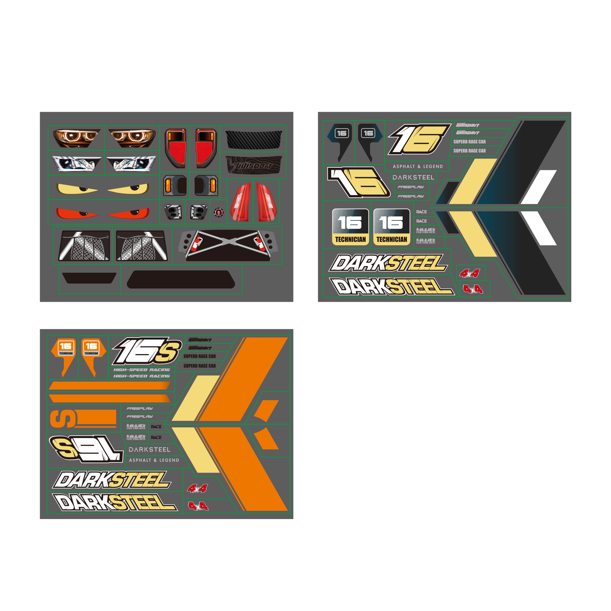 UDI RC P16-034 adesivi carrozzeria UD1610PRO 1 set