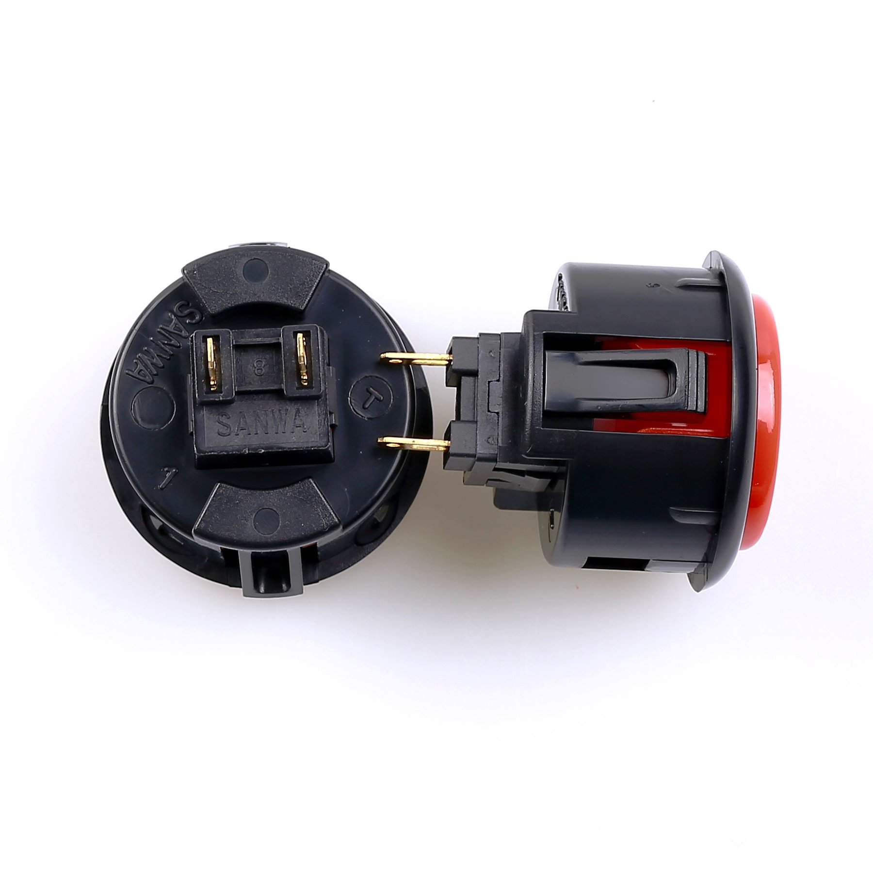 Sanwa OBSF-30 Pulsante Arcade 30mm 6 Pezzi Nero Rosso snap-in