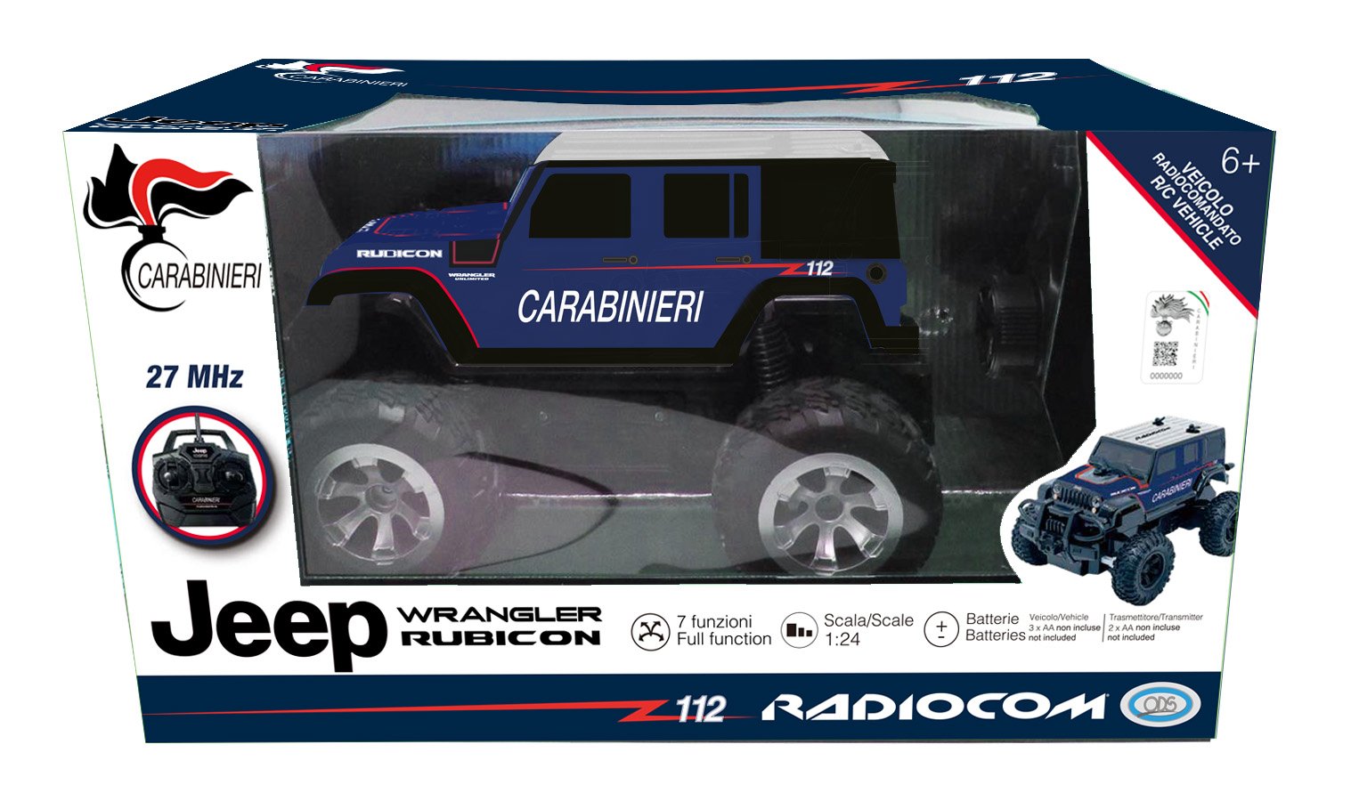 Radiocom Mars Jeep Wrangler Carabinieri auto RC 1:24