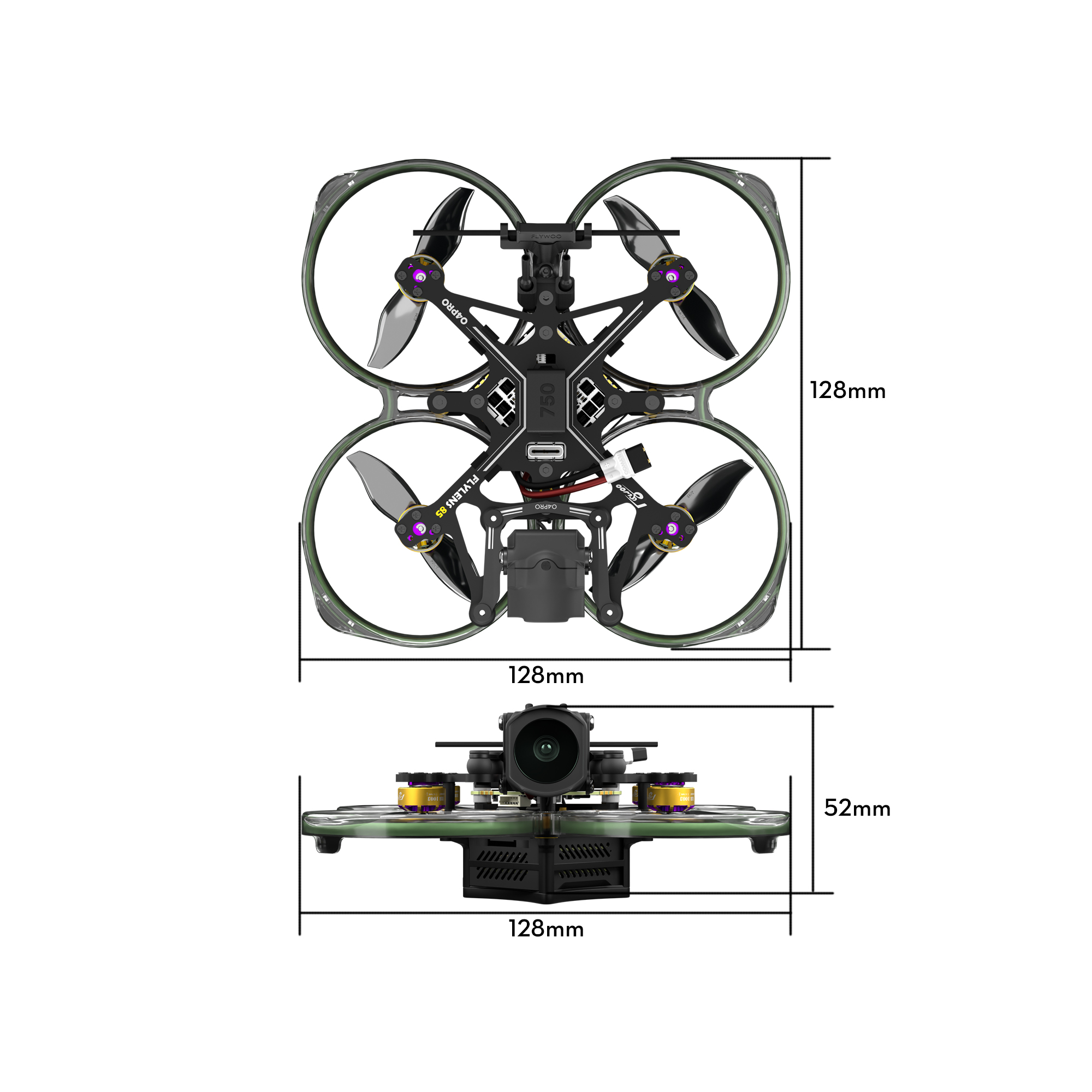 FlyWoo Flylens 85 HD O4 Pro drone FPV 2S LED 4K