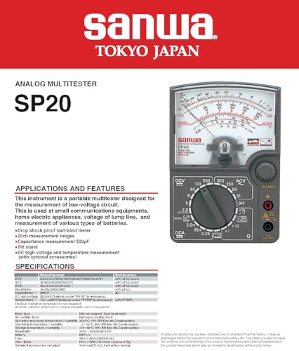 Sanwa SP20 Multimetro Analogico DC alta tensione temperatura