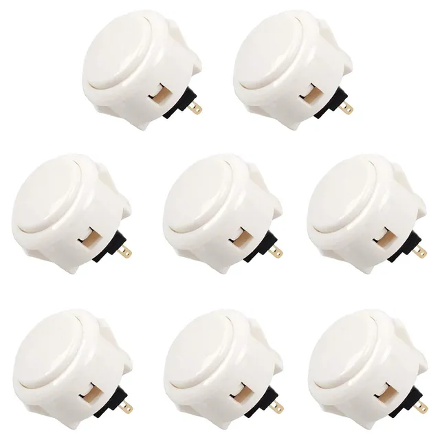 Sanwa OBSF-30 Pulsante Arcade 30mm 8 Pezzi Bianco snap-in