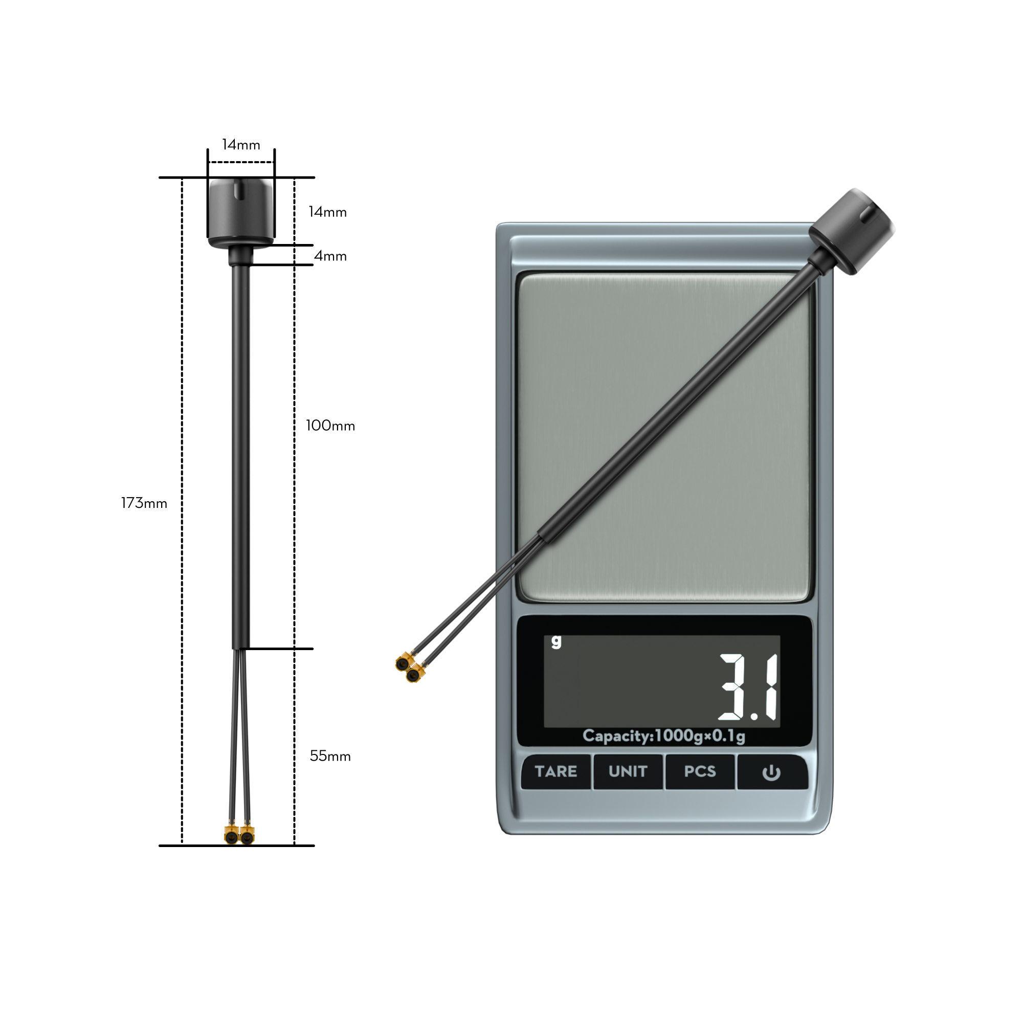 Flywoo Bipolar V2 antenna FPV dual-band 5,8GHz/2,4GHz UFL