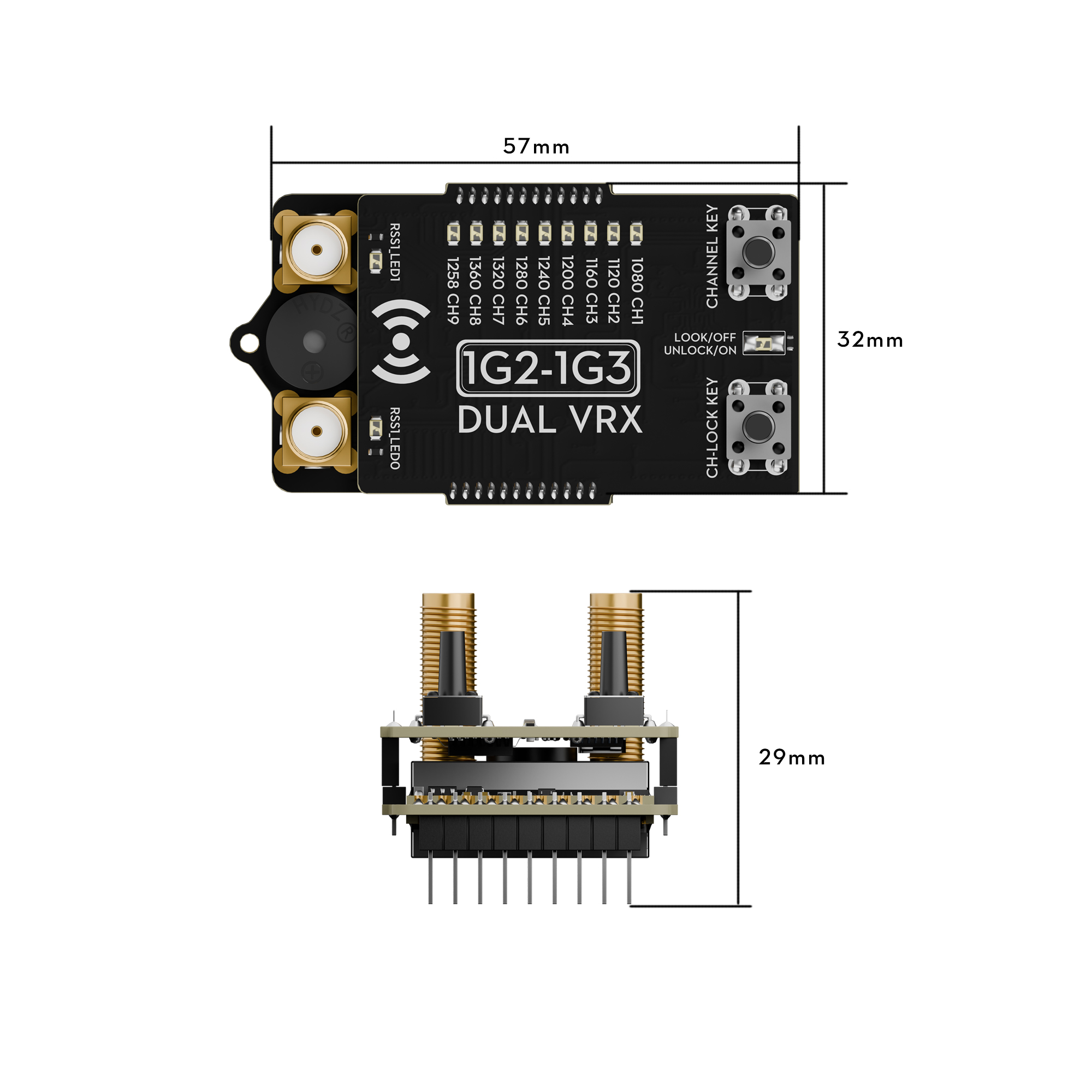 FlyWoo 1G2-1G3 Dual VRX modulo ricevente V2 per visore
