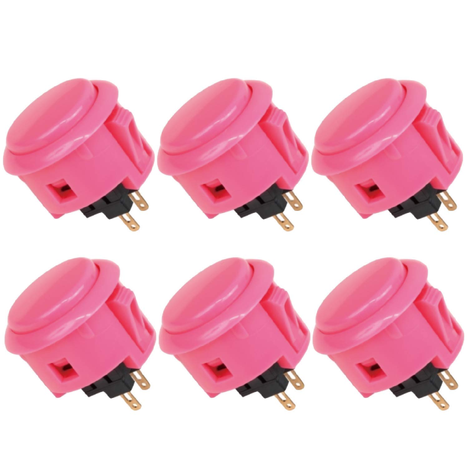 Sanwa OBS OBSF-30 Pulsante Arcade 30mm Rosa 8 pezzi snap-in