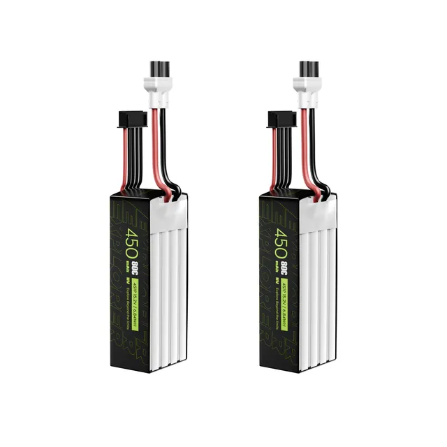 FlyWoo Explorer 450mAh LiHV 4S 80C batteria XT30UP 2 pezzi