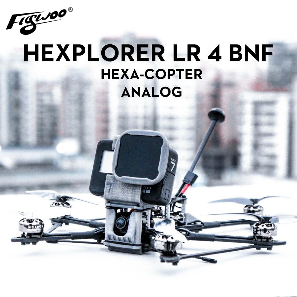 FlyWoo Long Range Drone HEXplorer LR 4 esacottero 4S Analog