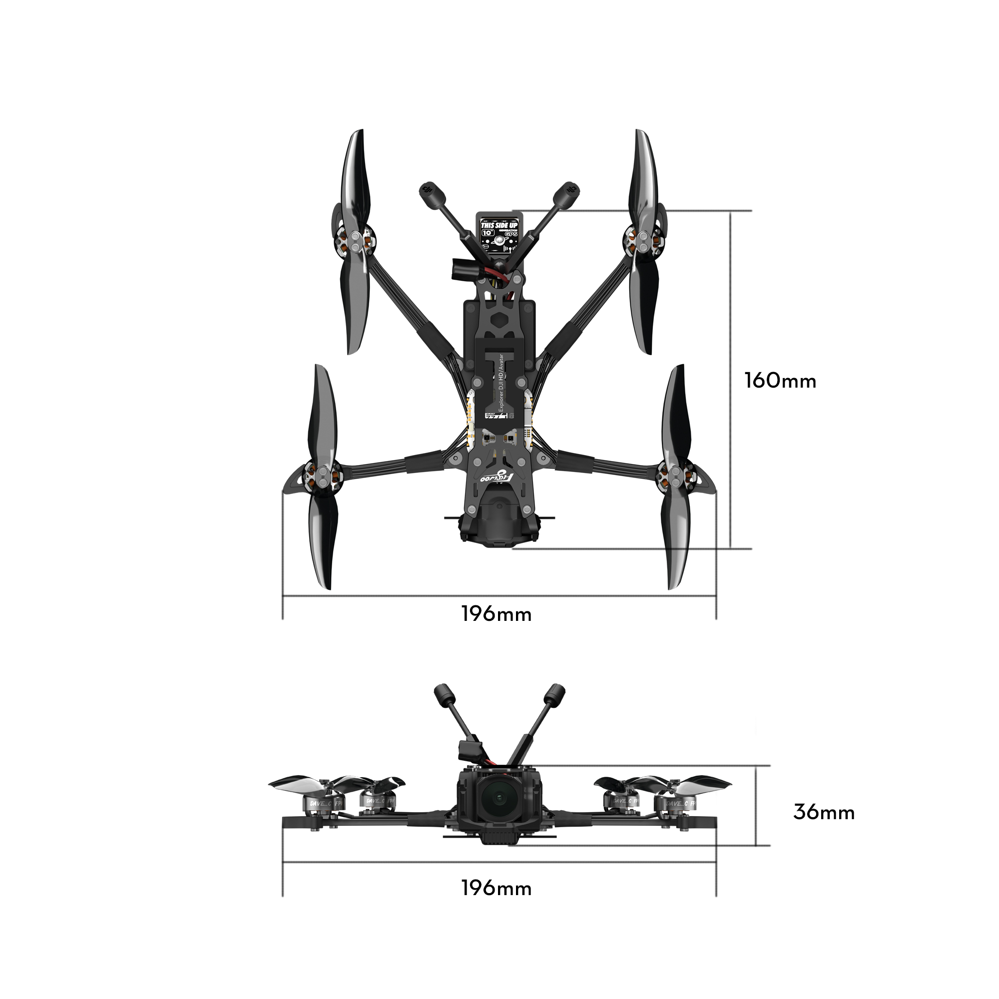 FlyWoo Explorer LR 4 O4 Pro drone FPV 4S 4K 177,8 g