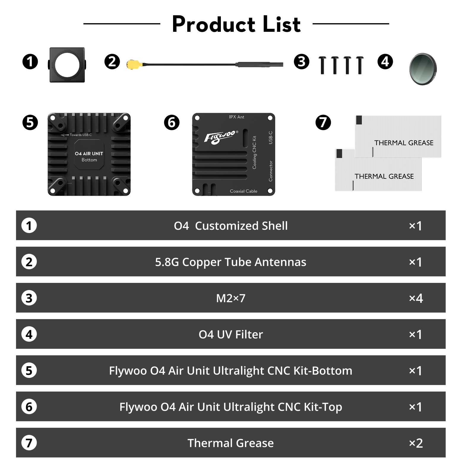 Flywoo O4 Kit Raffreddamento CNC Alluminio 5,1g Nero 20mm