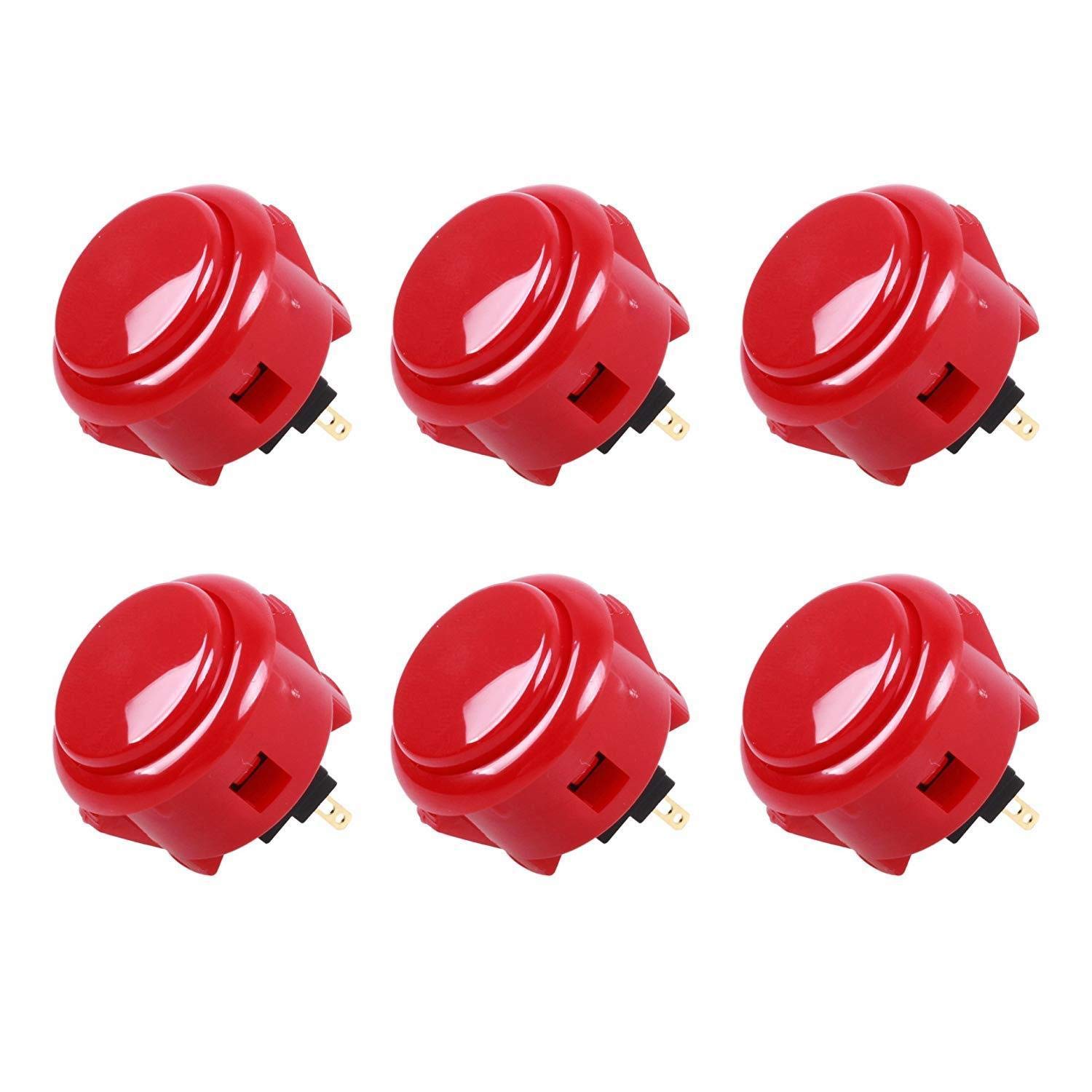Sanwa OBSF-30 Pulsanti Arcade 30mm 6pz Rosso