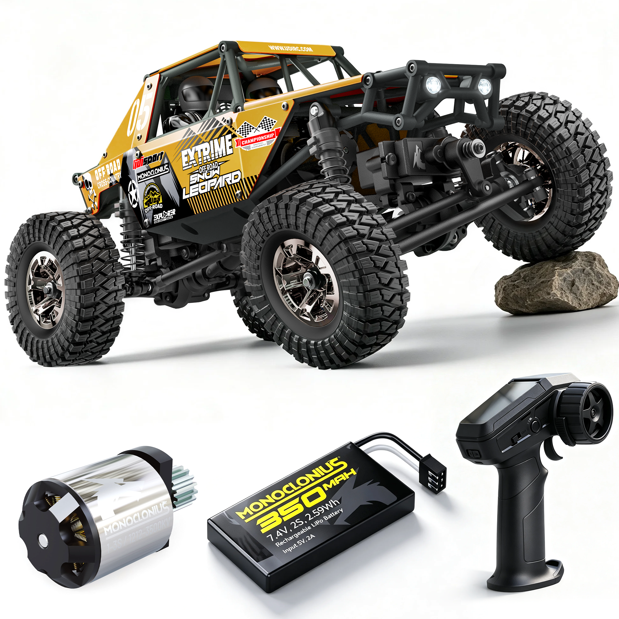 UDI RC UCX2405PRO Rock Crawler 1/24 4WD Brushless Giallo
