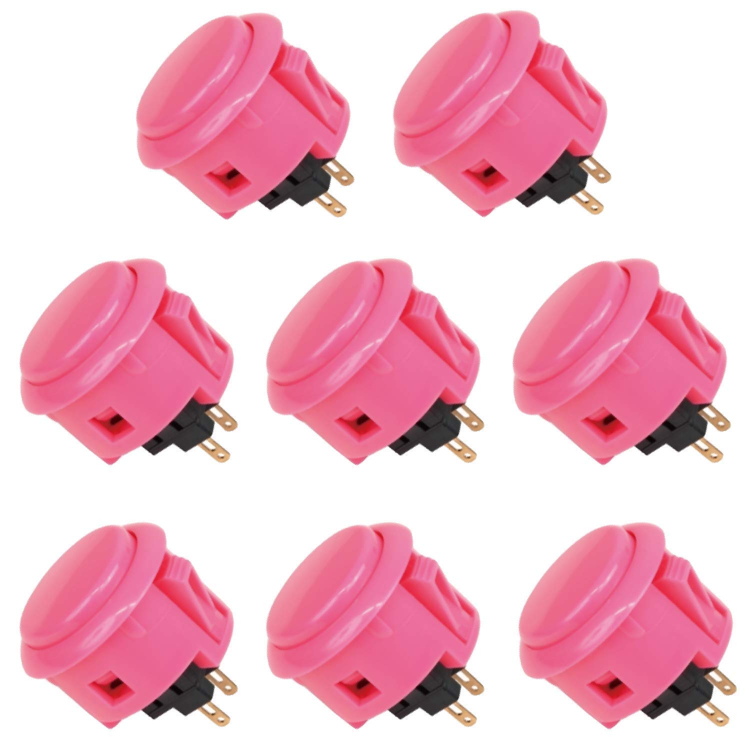 Sanwa OBS OBSF-30 Pulsante Arcade 30mm Rosa 8 pezzi snap-in