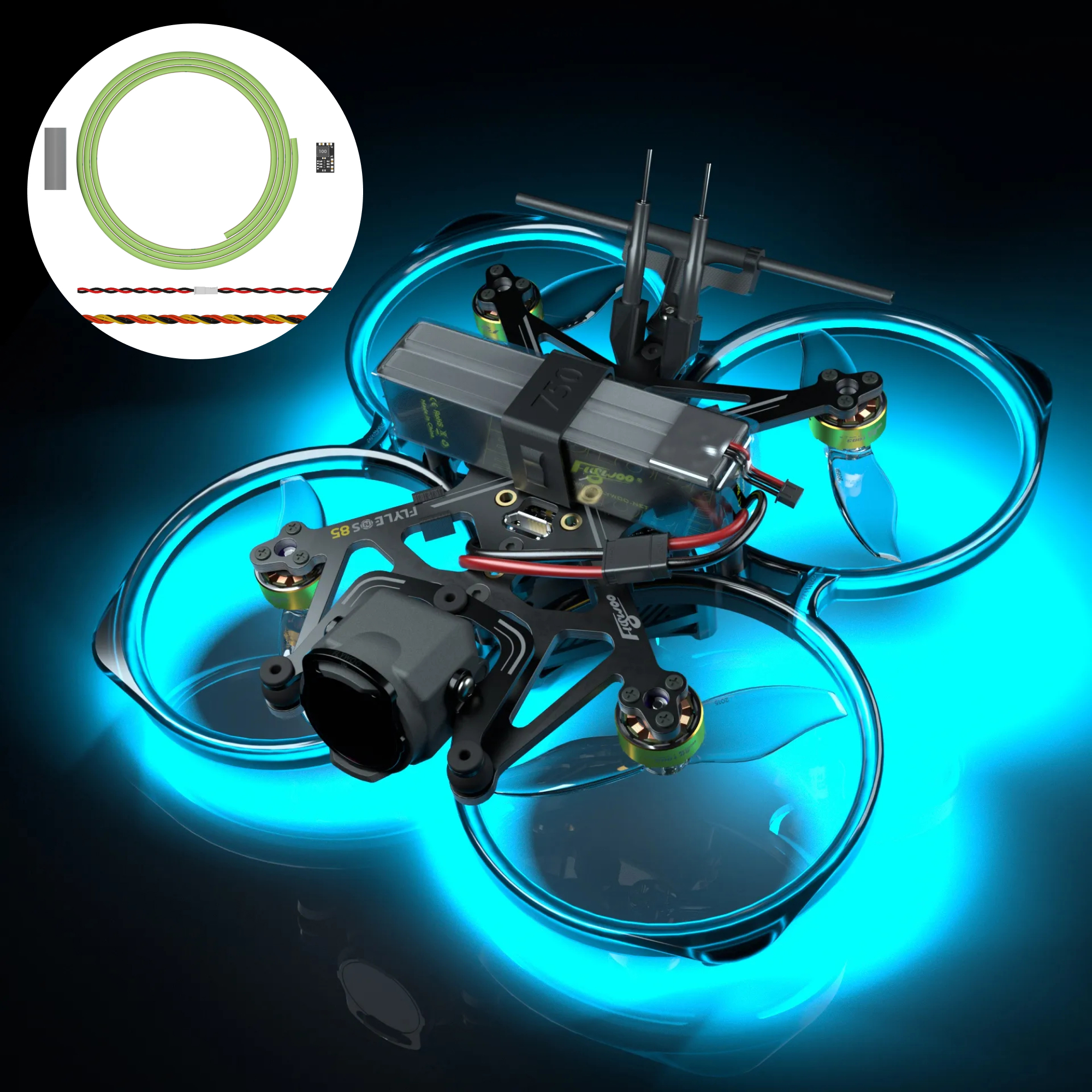 Flywoo LED Flessibile + BEC 3,3V Striscia 2,7 mm 1 m